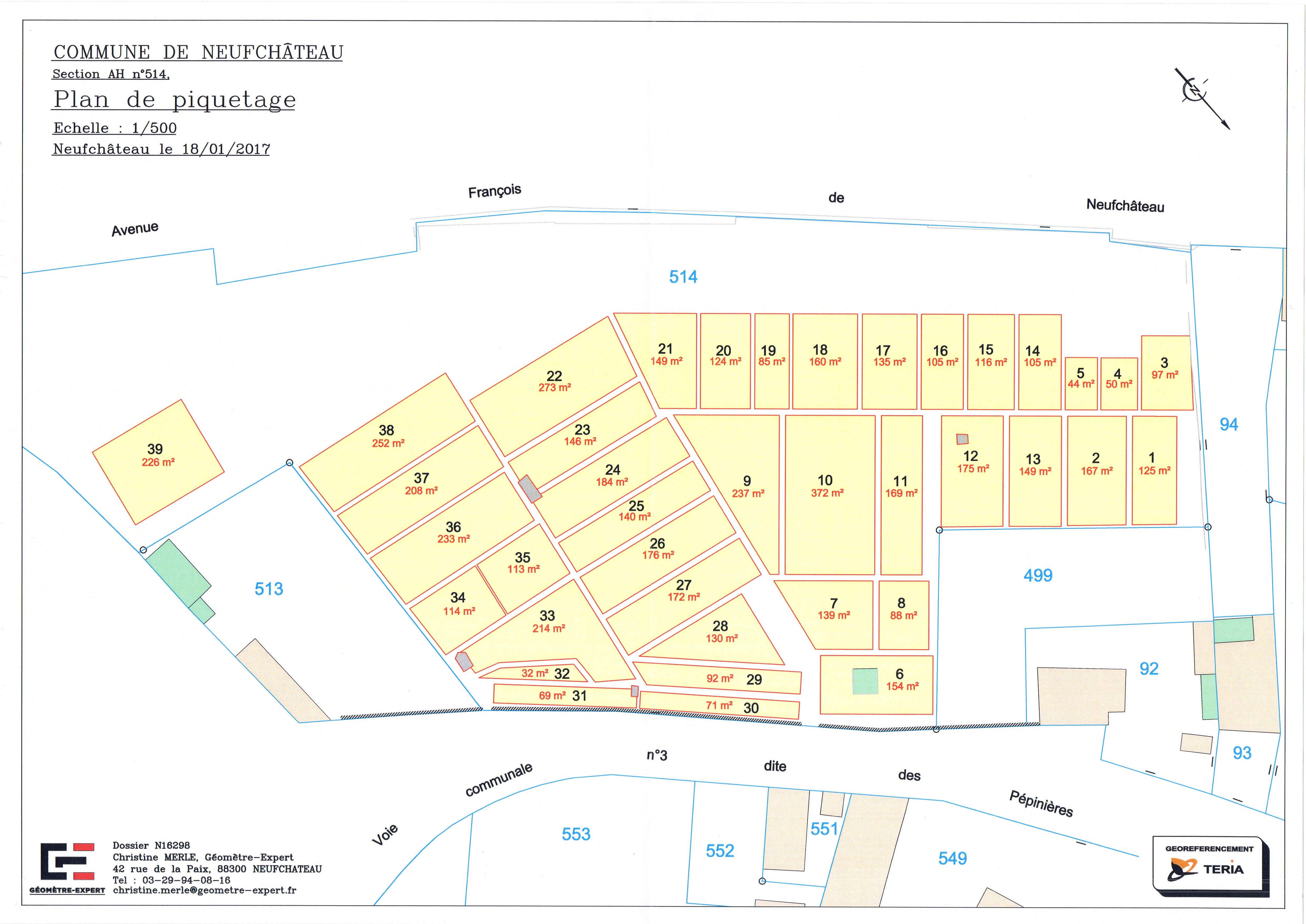 Plan de piquetage   Jardins familiaux